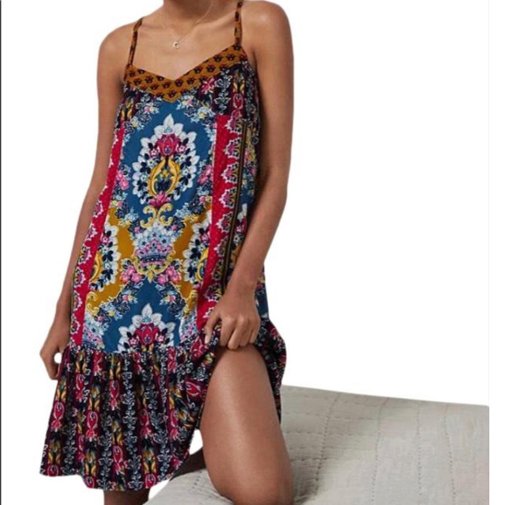 Anthropologie Zadie Velvet Slip Boho Casual Dress New With Tags Size Lg